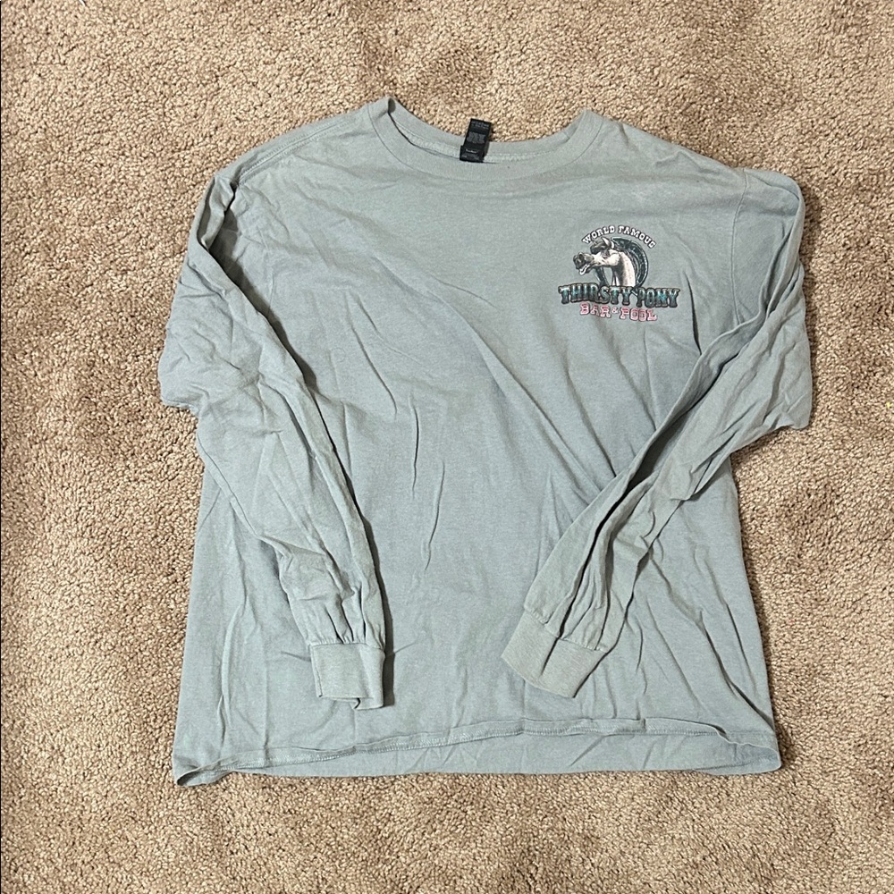 Steel Pony Saloon Anvil Light Gray Long Sleeve Men's Tee
